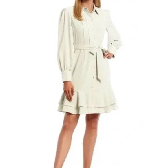 Alex Marie | Dresses | Alex Marie Dress Womens 4 Jesse Long Sleeve Tie  Waist Tiered Pleated Formal | Poshmark
